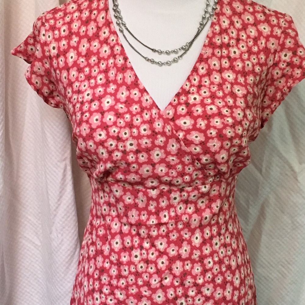 Style & Co.  Floral Pink V-Neck Blouse